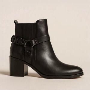 Sam Edelman Dalma Black Leather Harness Chelsea Moto Biker Boots Size 7.5